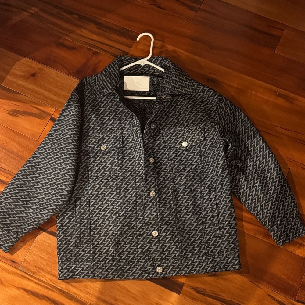 7 For All Mankind Black and Gray Textured Jacket